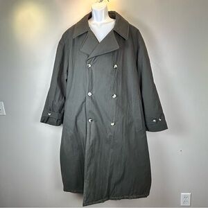Stafford Trench Coat Mens 50 R Forrest Green Double Breasted Quilted Lining Belt
